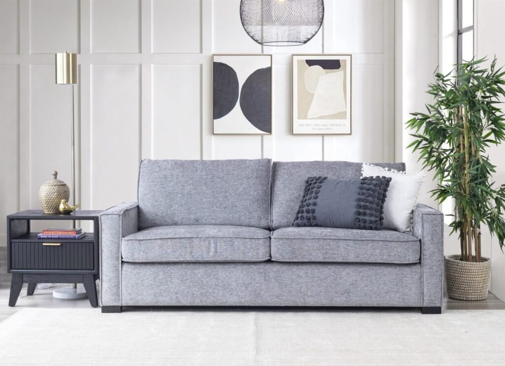 Luca Queen Fabric Sofa Bed - Light Grey
