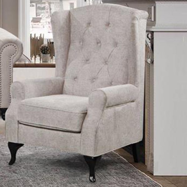 Royale Chesterfield Fabric Wing Chair