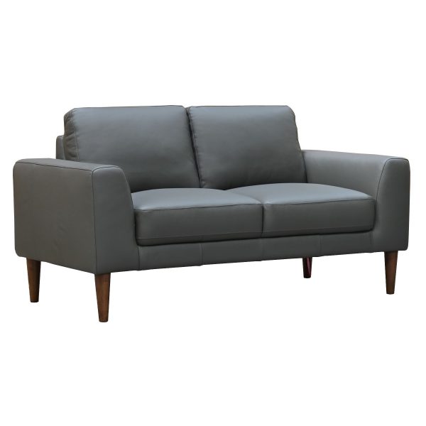 Dumas 2 Seater Leather Sofa - Charcoal