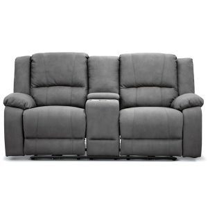 San Marco Fabric 2 Seater Sofa with 2 Inbuilt Electric Recliners – Cafe