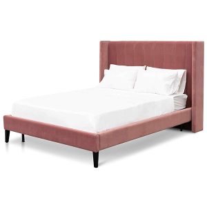Hillsdale King Bed Frame - Blush Peach Velvet