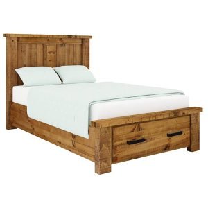 Niles Pine Wood Bed with Storage – King Single
