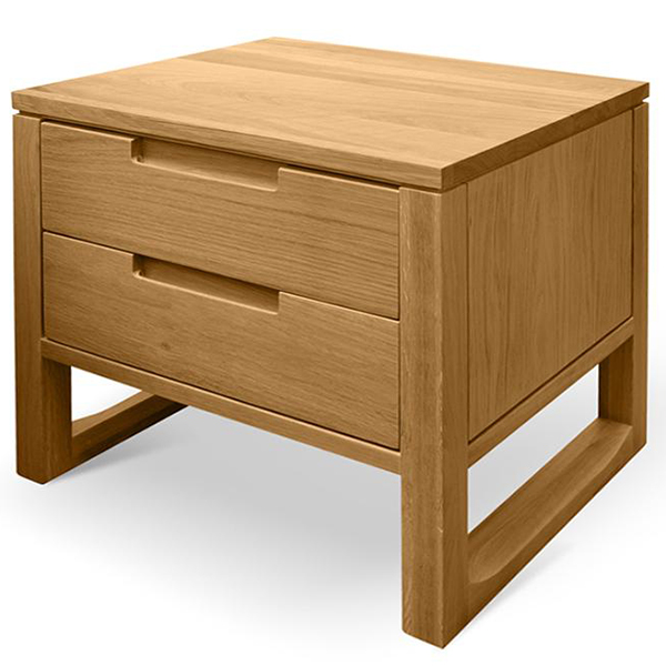 Alfred 2 Drawer Wooden Bedside Table