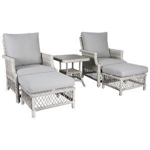 Carpio 5 Piece Wicker Outdoor Lounge Chair Set