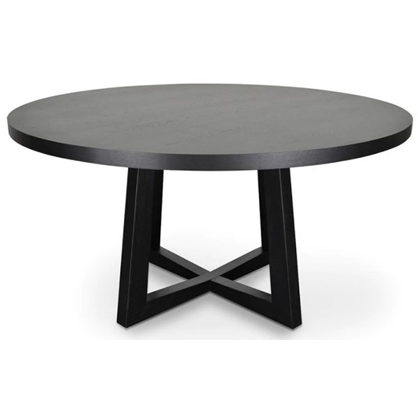 Zodiac 1.5m Round Wooden Dining Table - Black