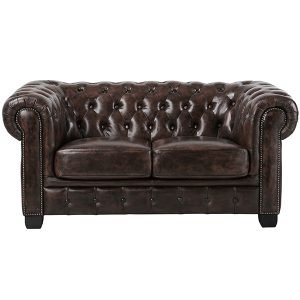 2 Seater Chesterfield Sofa Leather