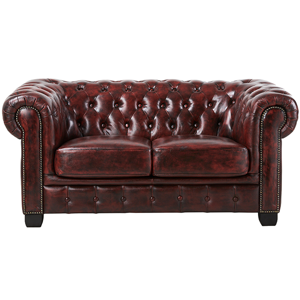 Max Chesterfield 2 Seater Leather Sofa