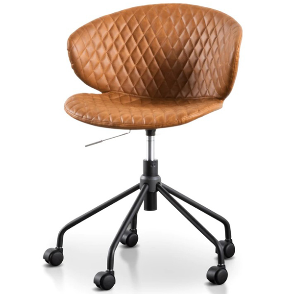 Amos Office Chair - Tan with Black Base