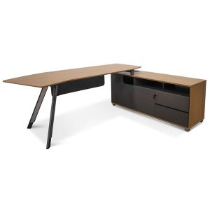 Hubert 2.2m Right Return Grey Office Desk
