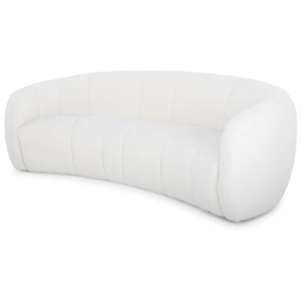 Marisol 3 Seater Fabric Sofa - White Boucle