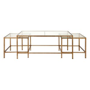 Cocktail Glass Nesting Coffee Tables - Antique Gold
