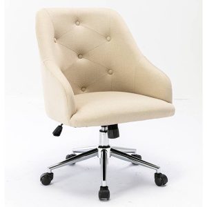 Alfordson Fabric Office Chair for Work Mid Back Beige