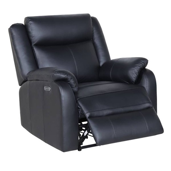 Gaucho Leather Powered Recliner - Black