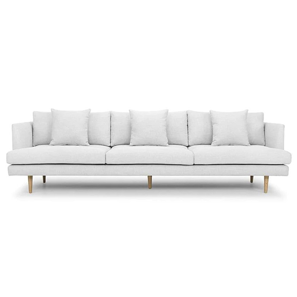 Denmark 4 Seater Fabric Sofa - Light Texture Grey