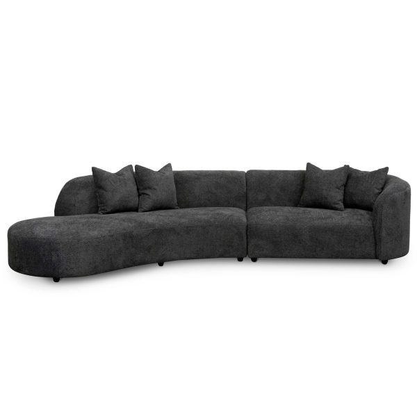 Carissa Left Chaise Sofa - Charcoal Fleece
