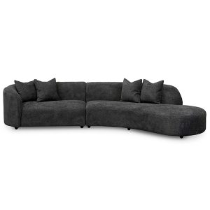 Carissa Right Chaise Sofa - Charcoal Fleece