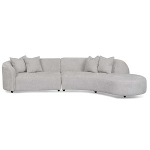 Carissa Right Chaise Sofa - Light Grey Fleece