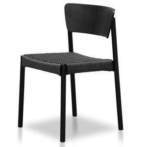 Filiberto Rope Seat Dining Chair - Black