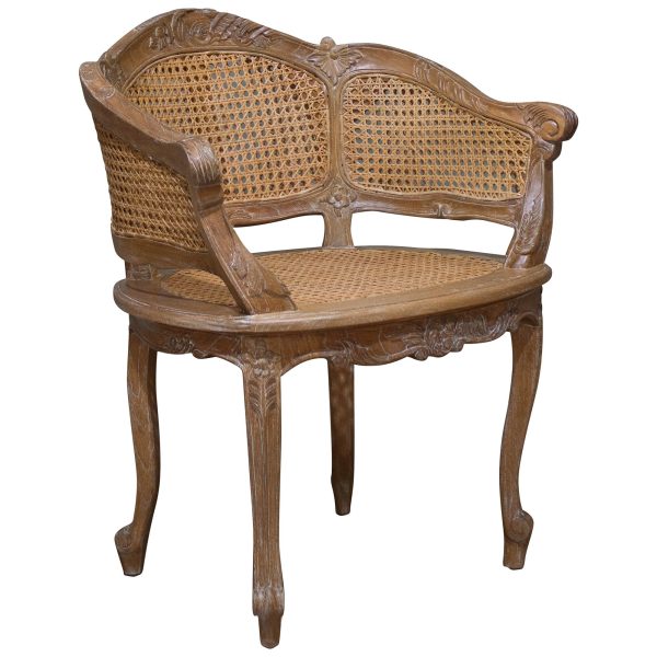 Marcella Bergere Chair - Weathered Oak