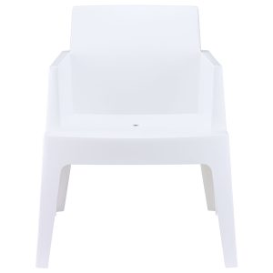 Siesta Box Commercial Grade Indoor Outdoor Arm Chair - White