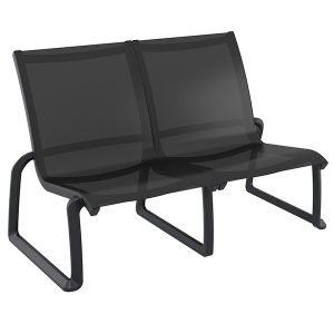 Indoor Outdoor 2 Seater Armless Sofa - Black