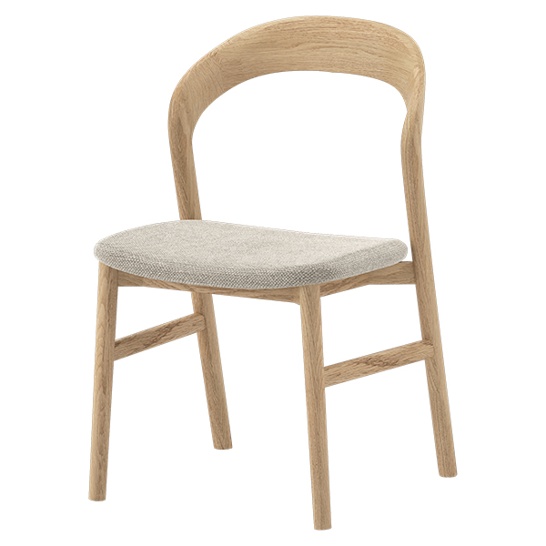 Nabiac Solid Timber Dining Chair - Fabric Seat