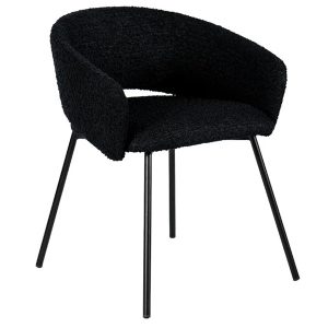 Delta Dining Chair in Black Boucle