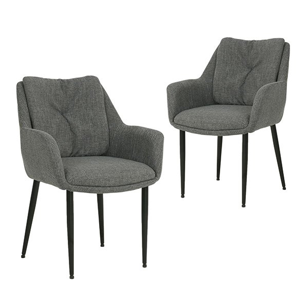 High Range Upholstered Dining Chairs Set of 2 in Ash