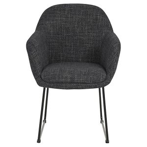 Holken Fabric Carver Dining Chair in Black