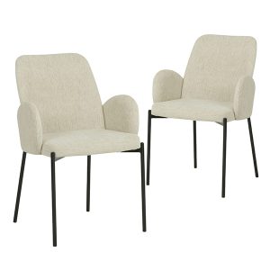 Parry Upholstered Dining Chairs Set of 2 – Oat