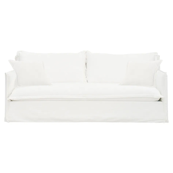 Cove 3 Seater Slip Cover Sofa - White Linen 1