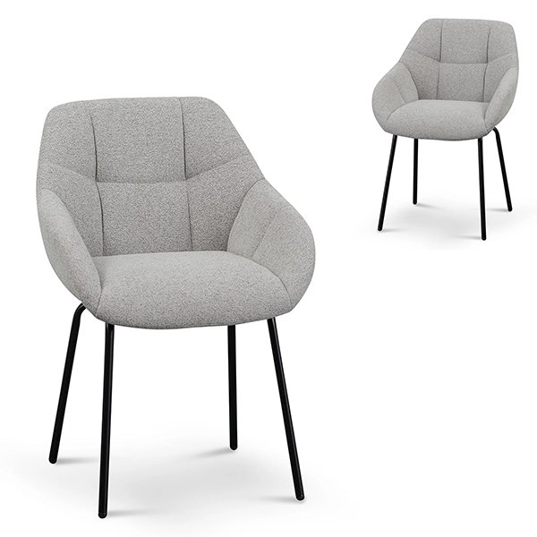 Set of 2 - Danilo Fabric Dining Chair - Spec Grey 1