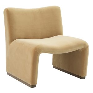 Beau Velvet Fabric Occasional Chair, Ochre (1)