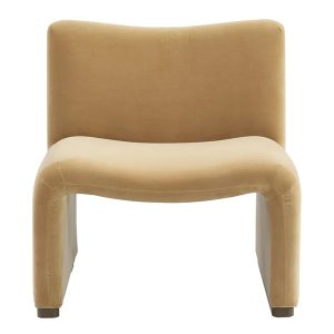 Beau Velvet Fabric Occasional Chair, Ochre (2)