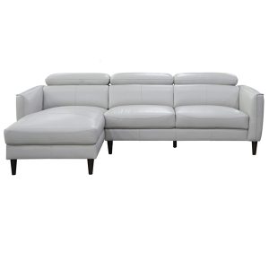 MADISON LEATHER 2S SOFA WITH LHF CHASE-SILVER 1