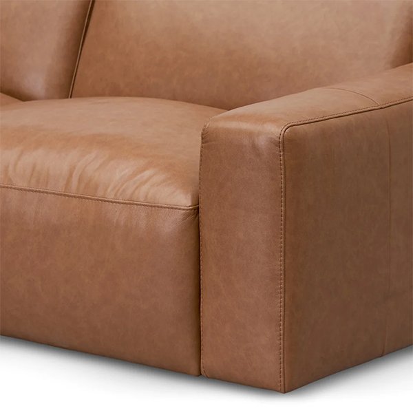 Manuela 4 Seater Sofa - Caramel Brown Leather (3)