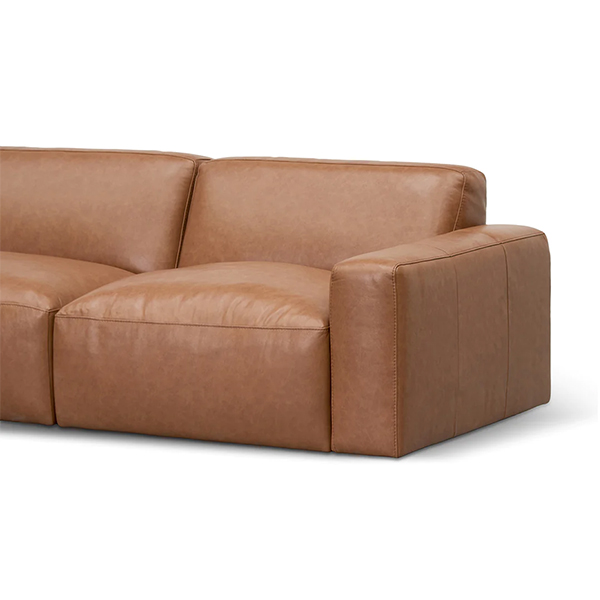Manuela 4 Seater Sofa - Caramel Brown Leather (4)