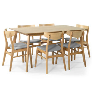 Fjord 6 Seater Rectangular Dining Table & Chair Set 1