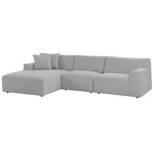 Marlin 3 Seater Left Chaise Fabric Sofa - Clay Grey 2
